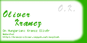 oliver krancz business card