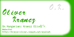 oliver krancz business card